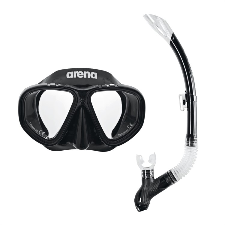 PREMIUM SNORKELING SET BLACK-CLEAR-BLACK - JR