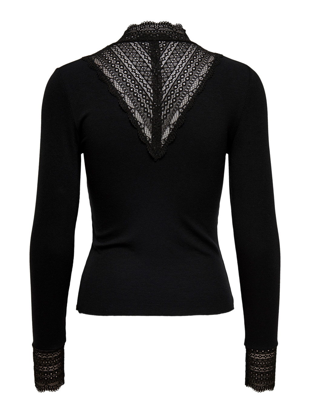 Only Tilde High Neck Lace Top Black - 4