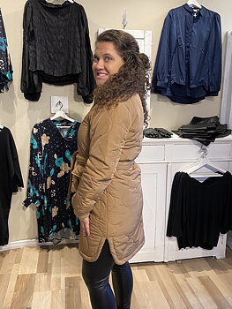 Vila Violinira quilted long jacket Toasted Coconut