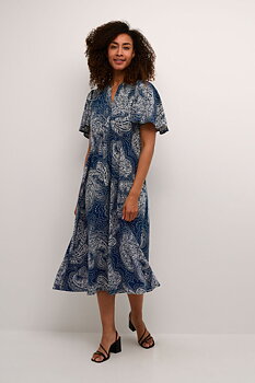 Culture Polly Long dress Blue/White Paisley 