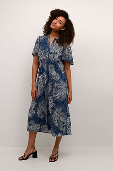 Culture Polly Long dress Blue/White Paisley 