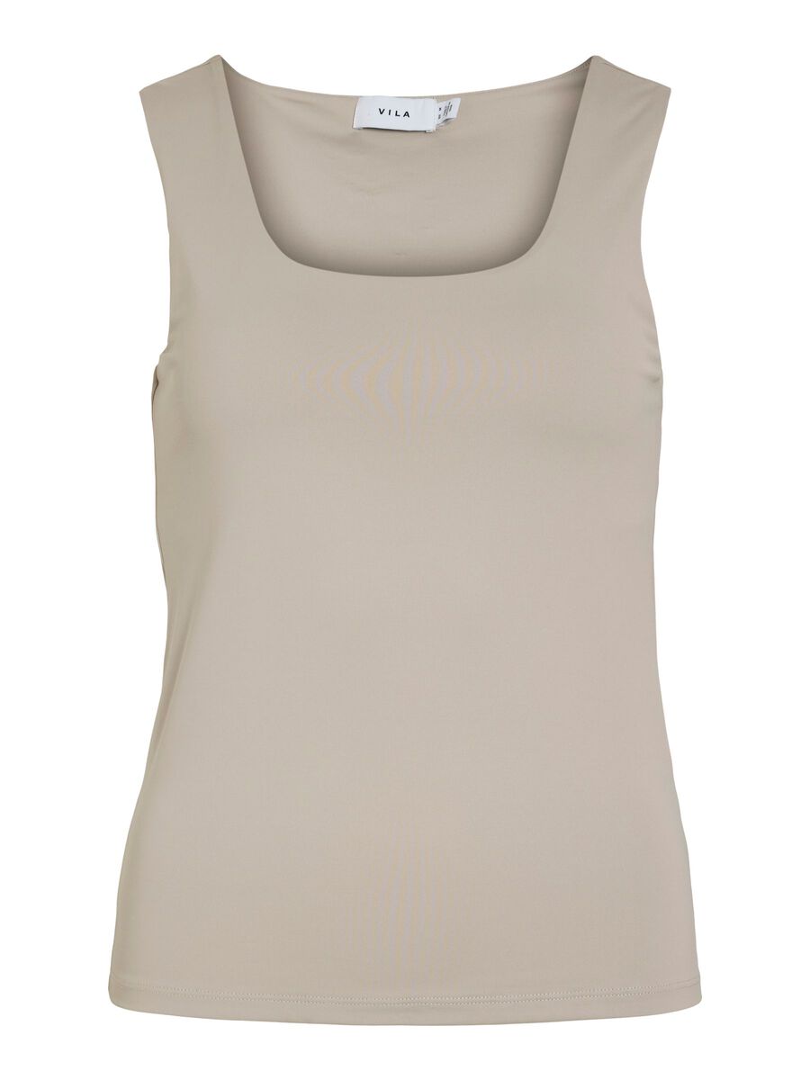 Vila Kenza U-Neck S/L Tank Top Silver Gray - 2