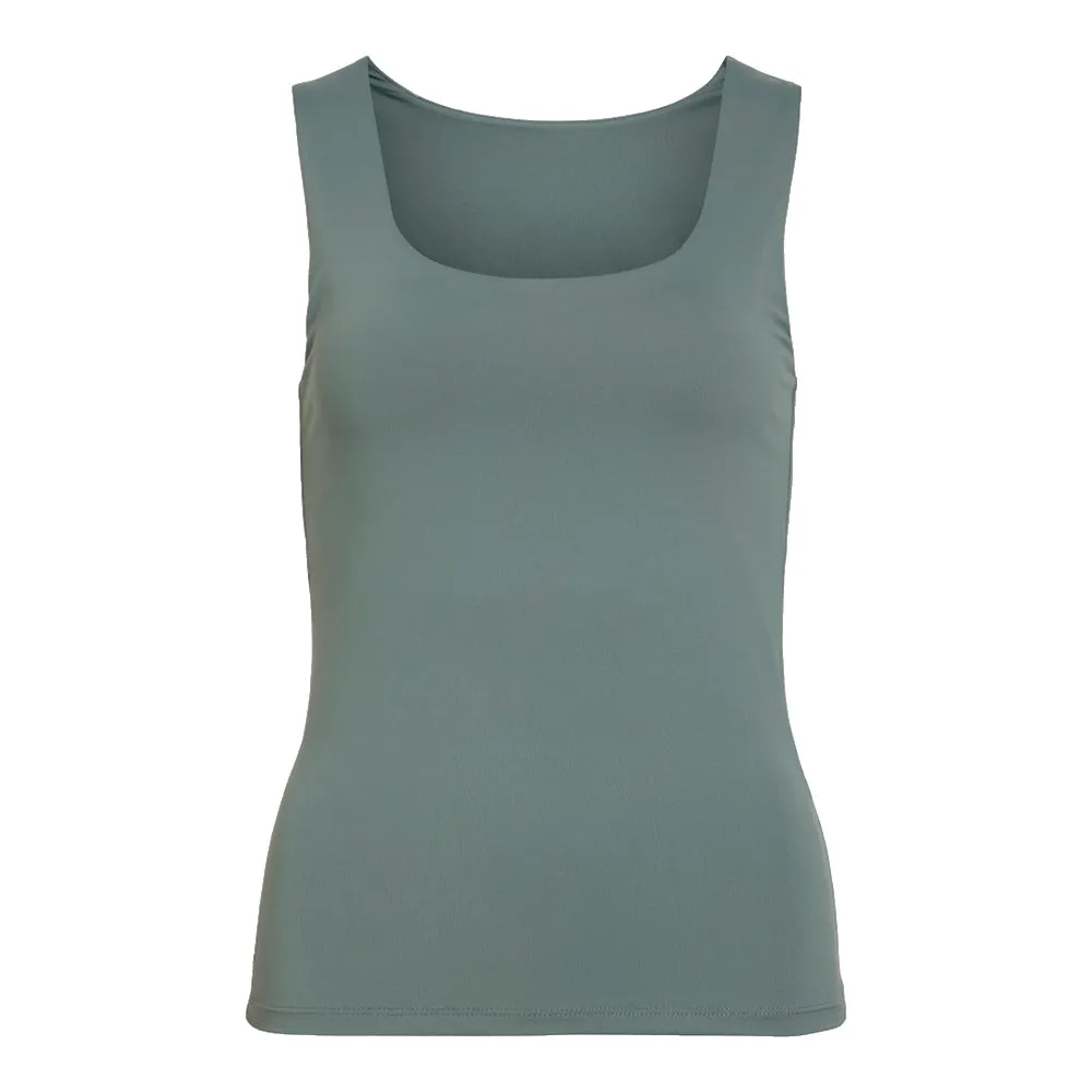 Vila Kenza U-Neck S/L Tank Top balsan Green