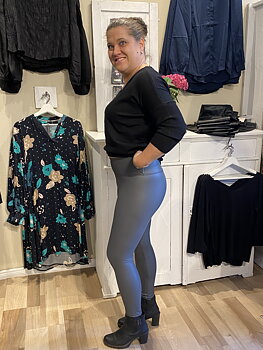 Lackleggings Gråa