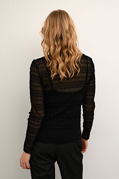 Cream Bubble Turtleneck Pitch Black