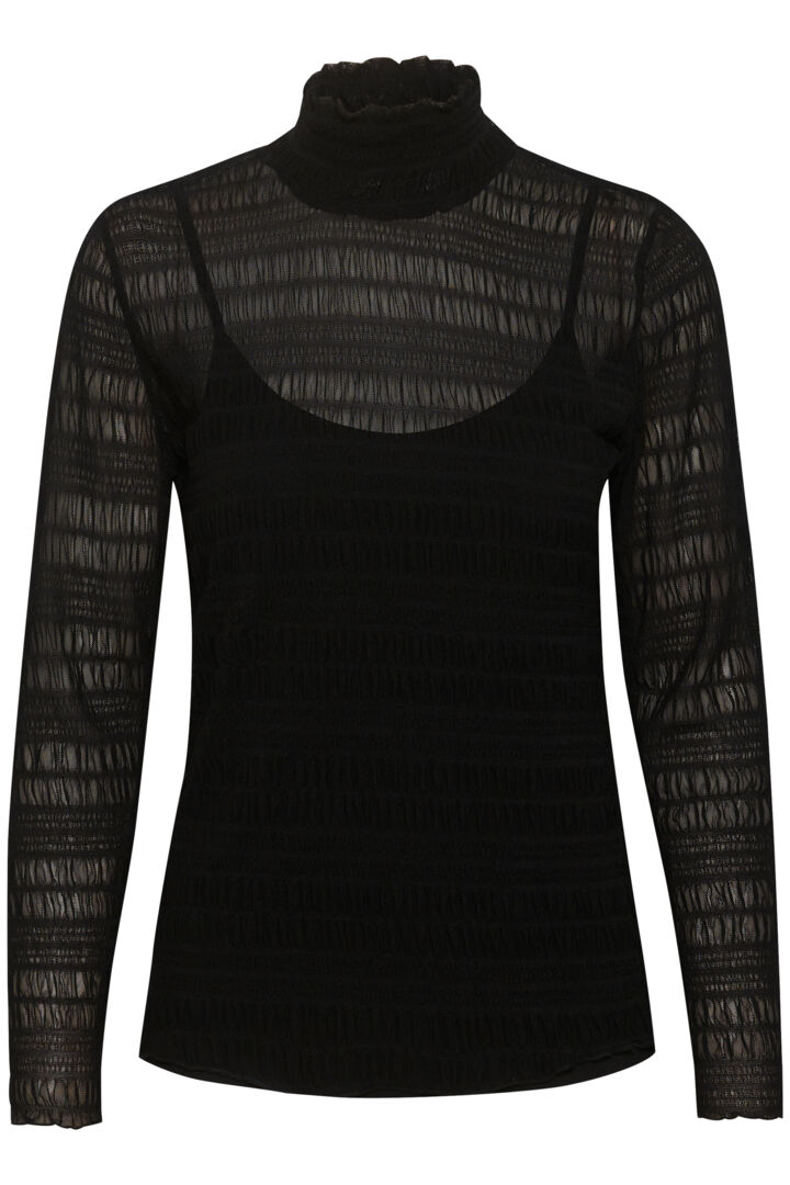 Cream Bubble Turtleneck Pitch Black - 3