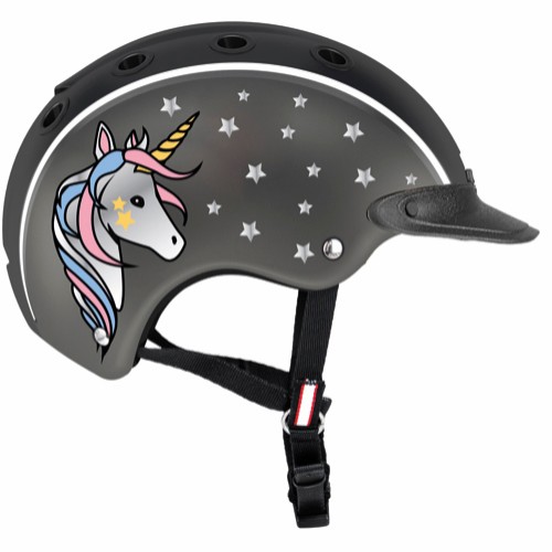 Casco Nori Unicorn VG1 Barnhjälm svartgrå glansig