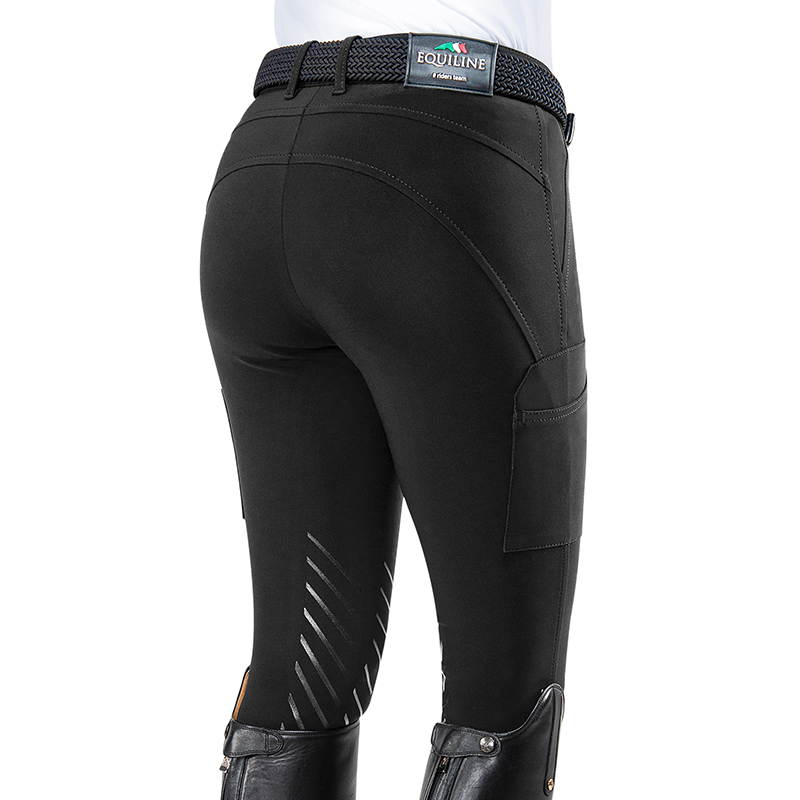 Equiline Damridbyxa cargo knee grip svart - 2