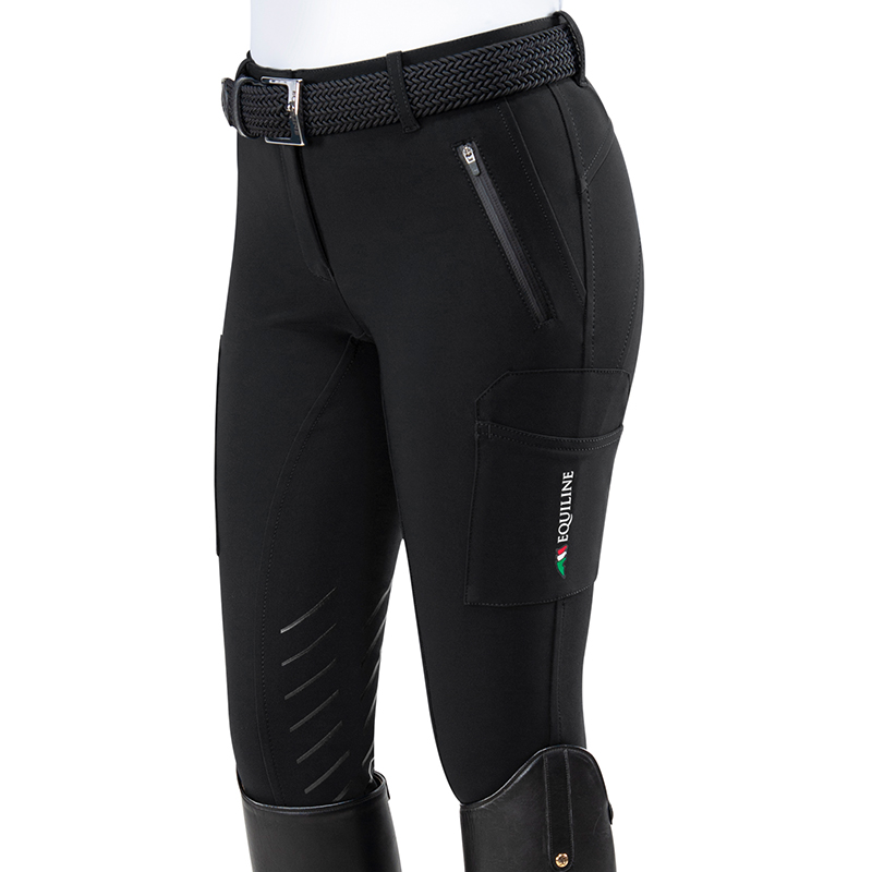 Equiline Damridbyxa cargo knee grip svart