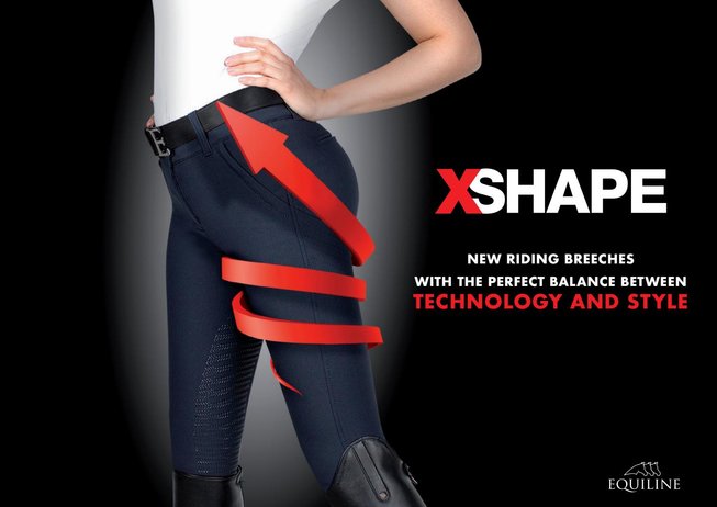 Equiline X-Shape damridbyxa full grip. svart - 2