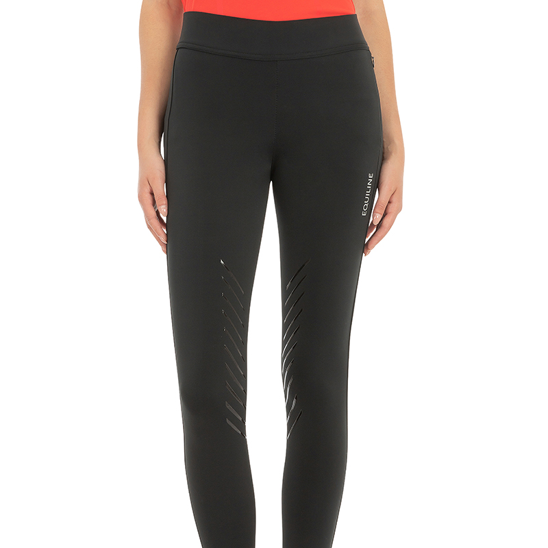 Equiline "Charlac" Ridleggings knäskodda svarta
