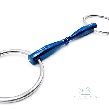 Fager "Lilly" Titanium Single jointed Bar Relief Loose Rings bit 