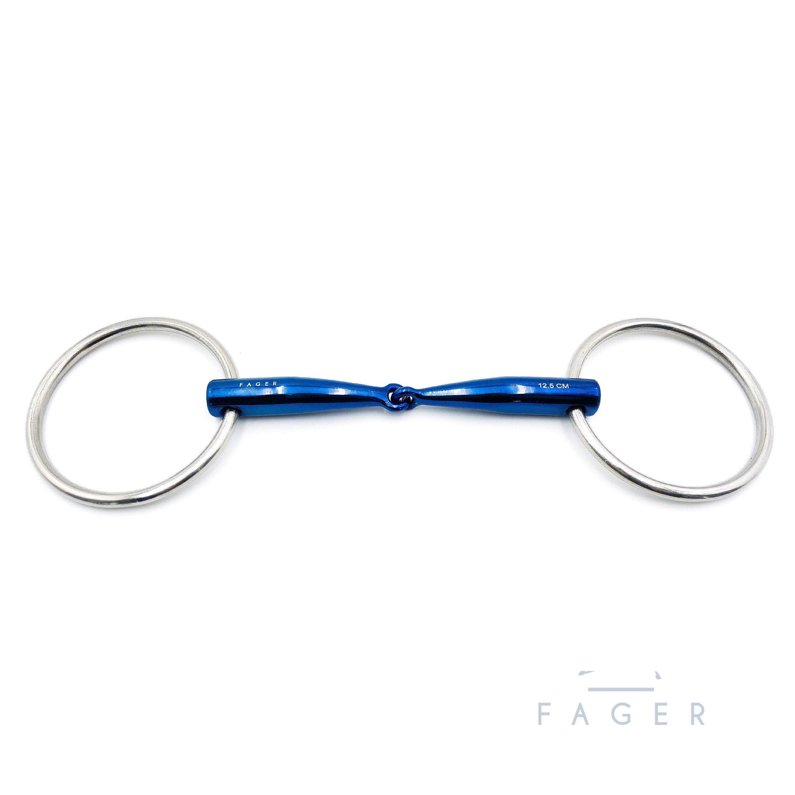 Fager "Lilly" Titanium Single jointed Bar Relief Loose Rings bit  - 3