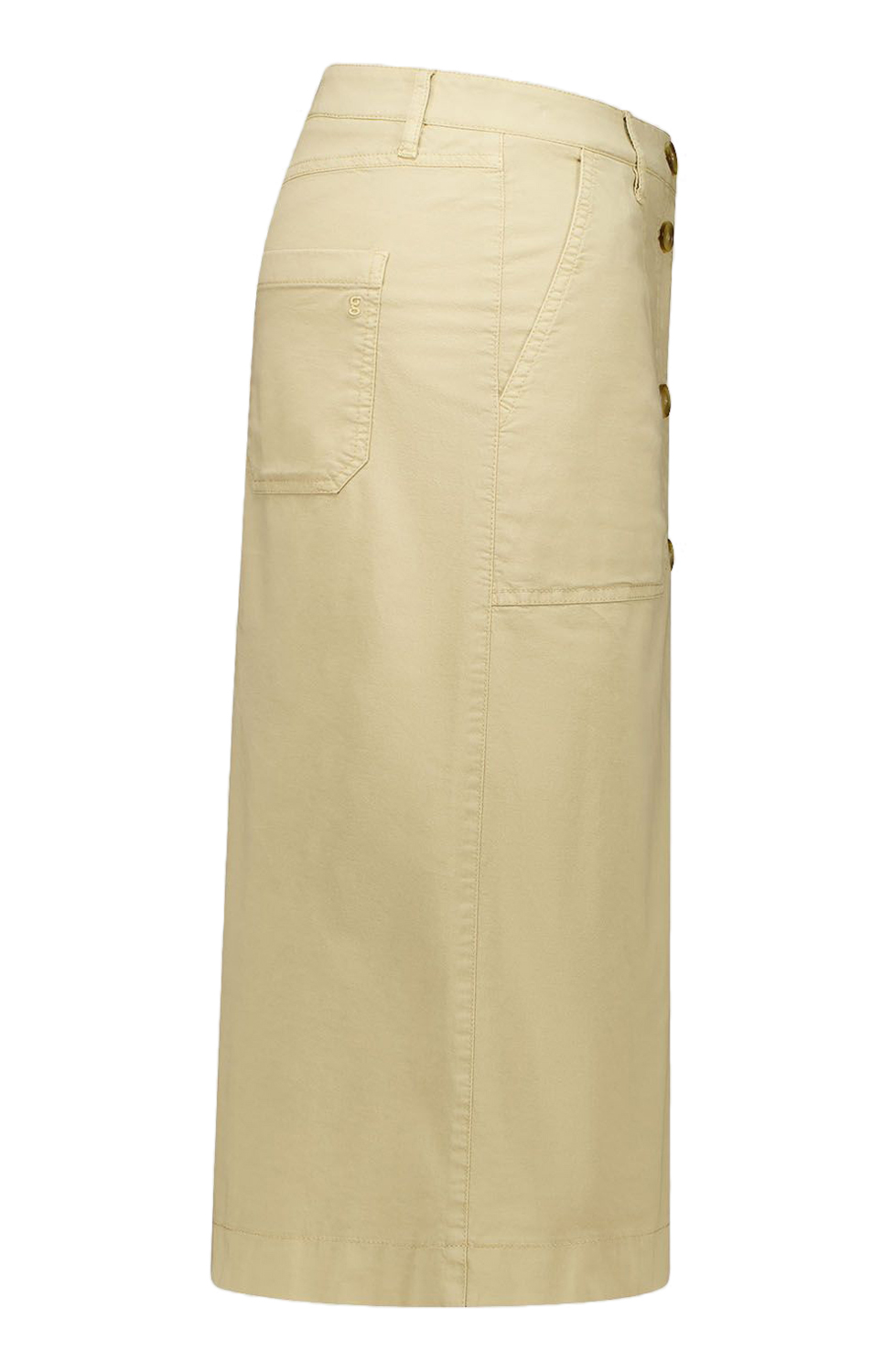 Bomullskjol Janina2 knappar beige - 3