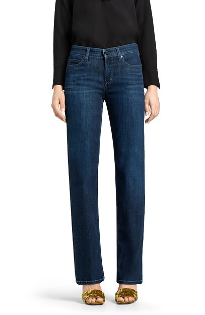 Jeans Paris straight long mörkblå lyocell