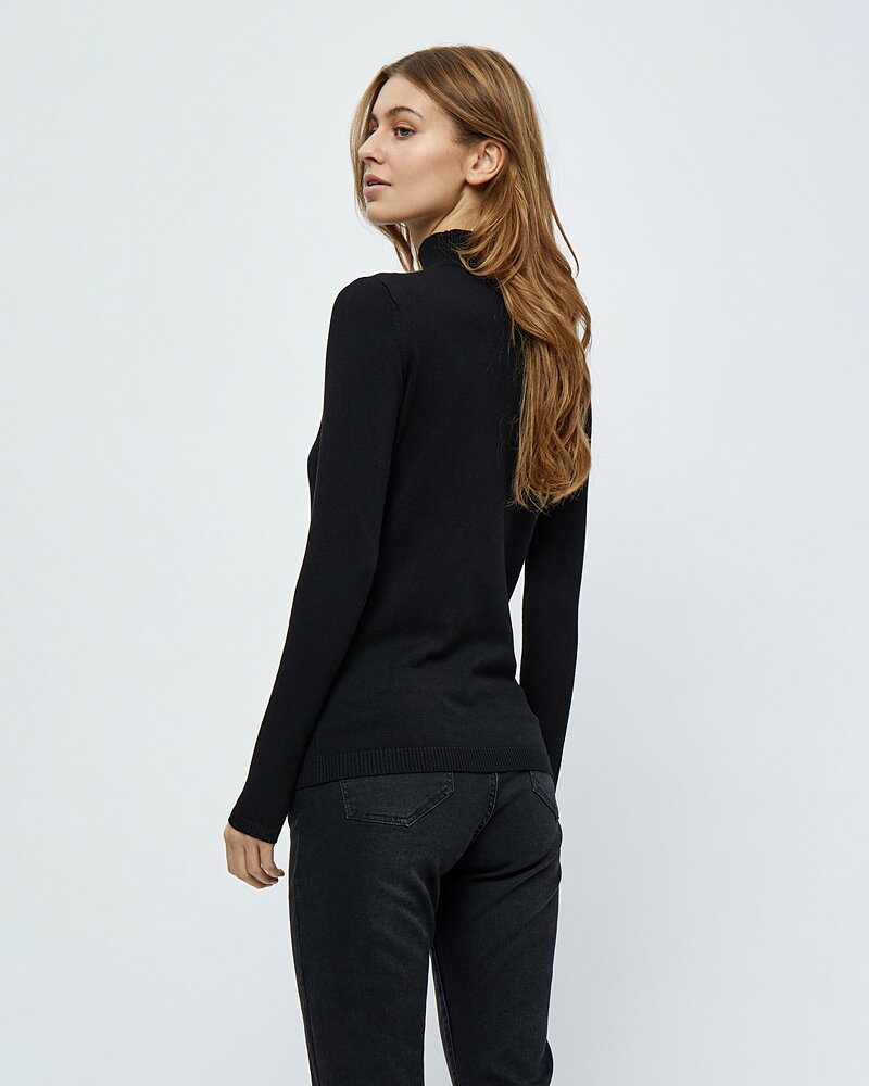Jumper Lana stickad turtle lång ärm svart
