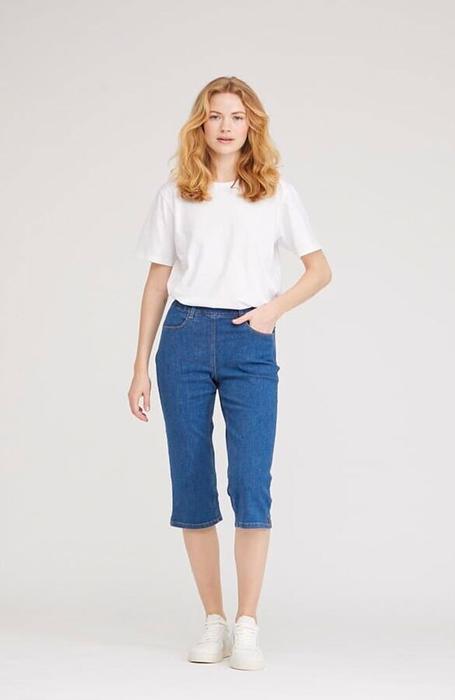 Mirakelcapri Kelly regular mellanblå denim