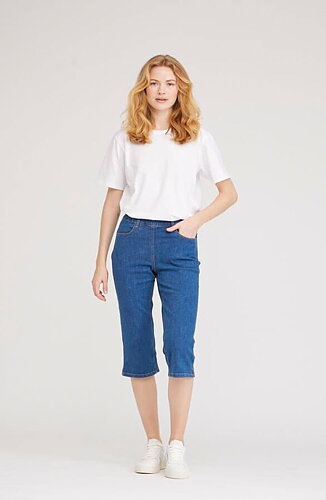Mirakelcapri Kelly regular mellanblå denim