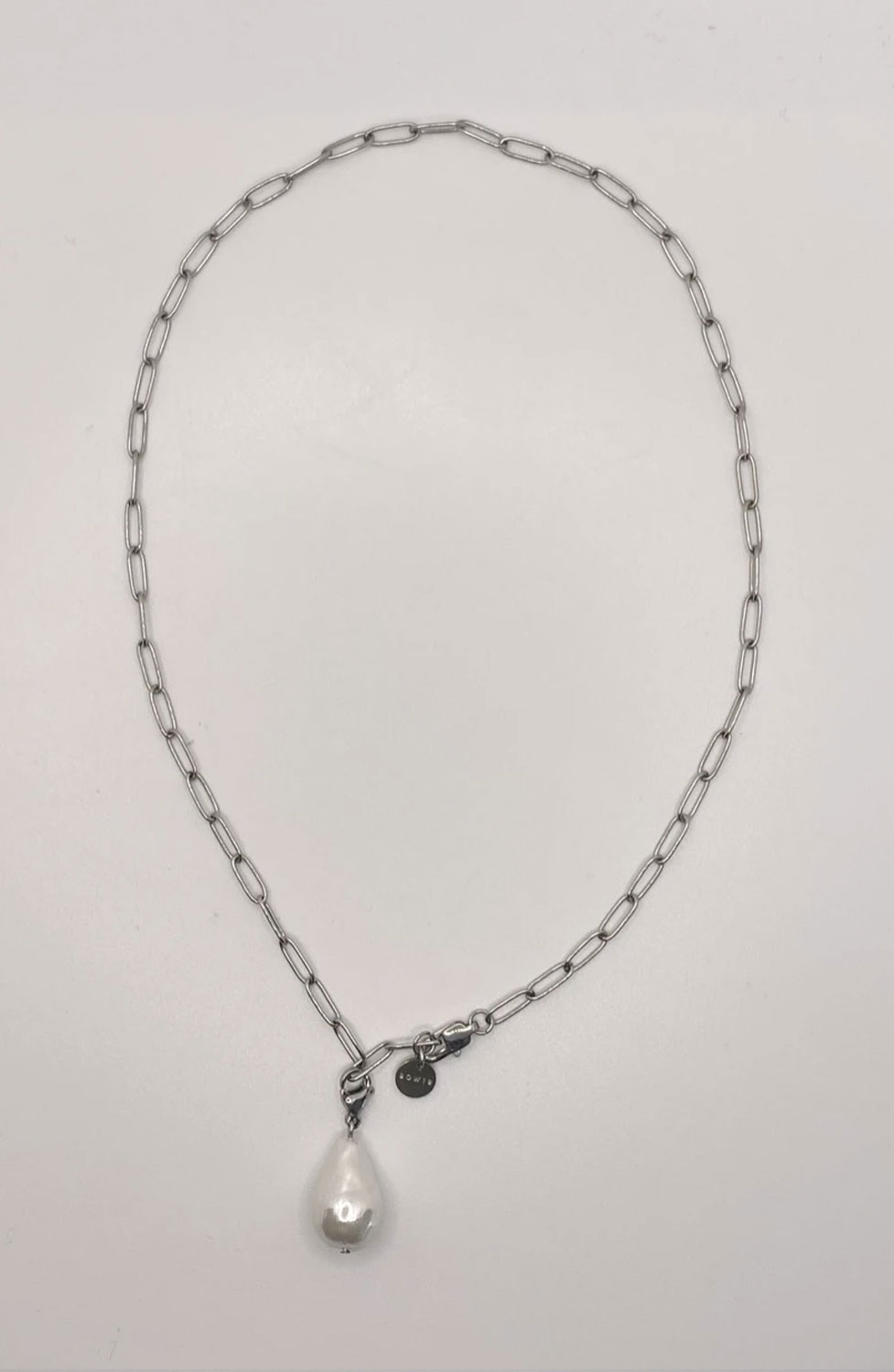 Halsband Stacey stål med pärla - 2