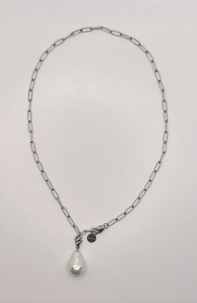 Halsband Stacey stål med pärla