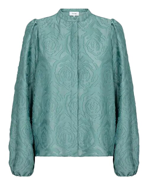 Blus Inga rosor ljus petrol