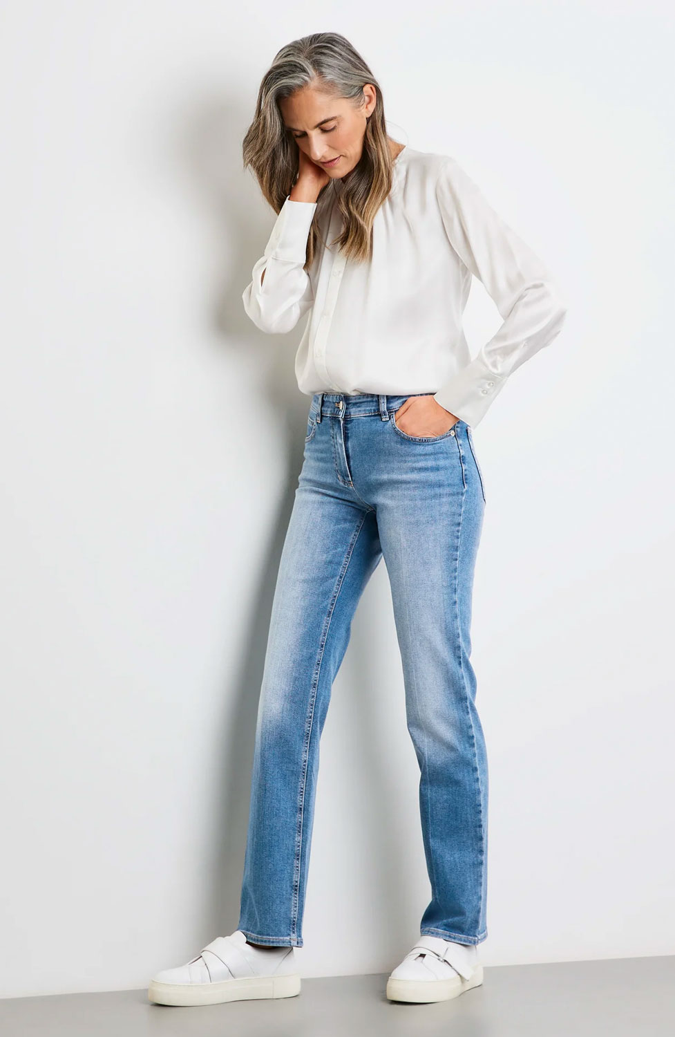 Jeans Annik straight fit mellanblå denim - 3