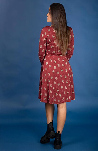 Klänning Marguerite burgundy dot flower - 2