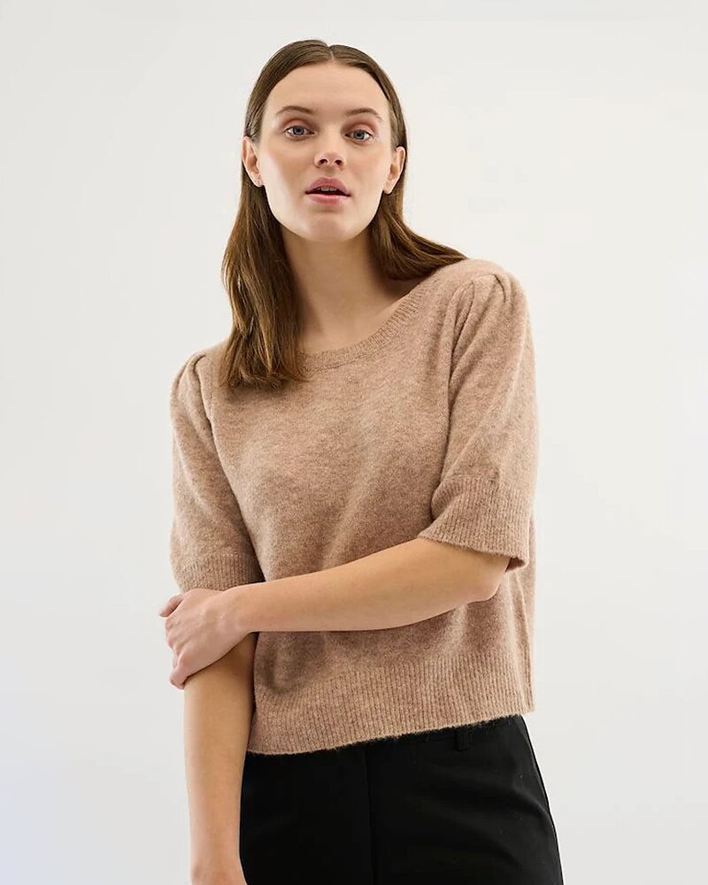 Jumper Noabelle kort ärm valnöt