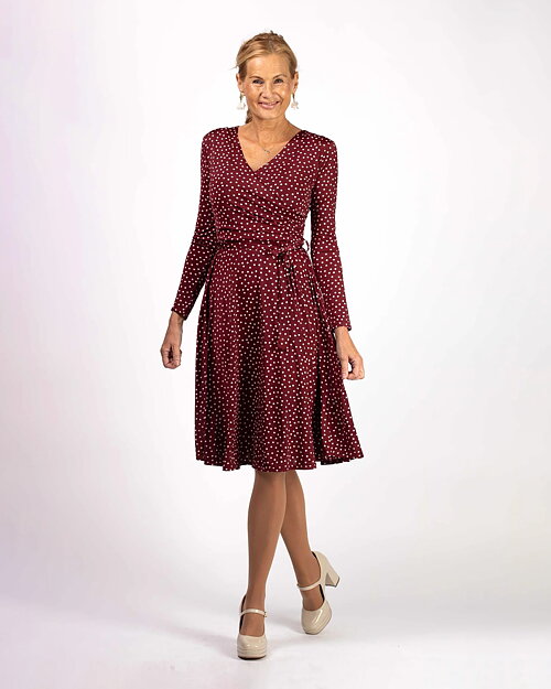 Klänning Marguerite burgundy dot