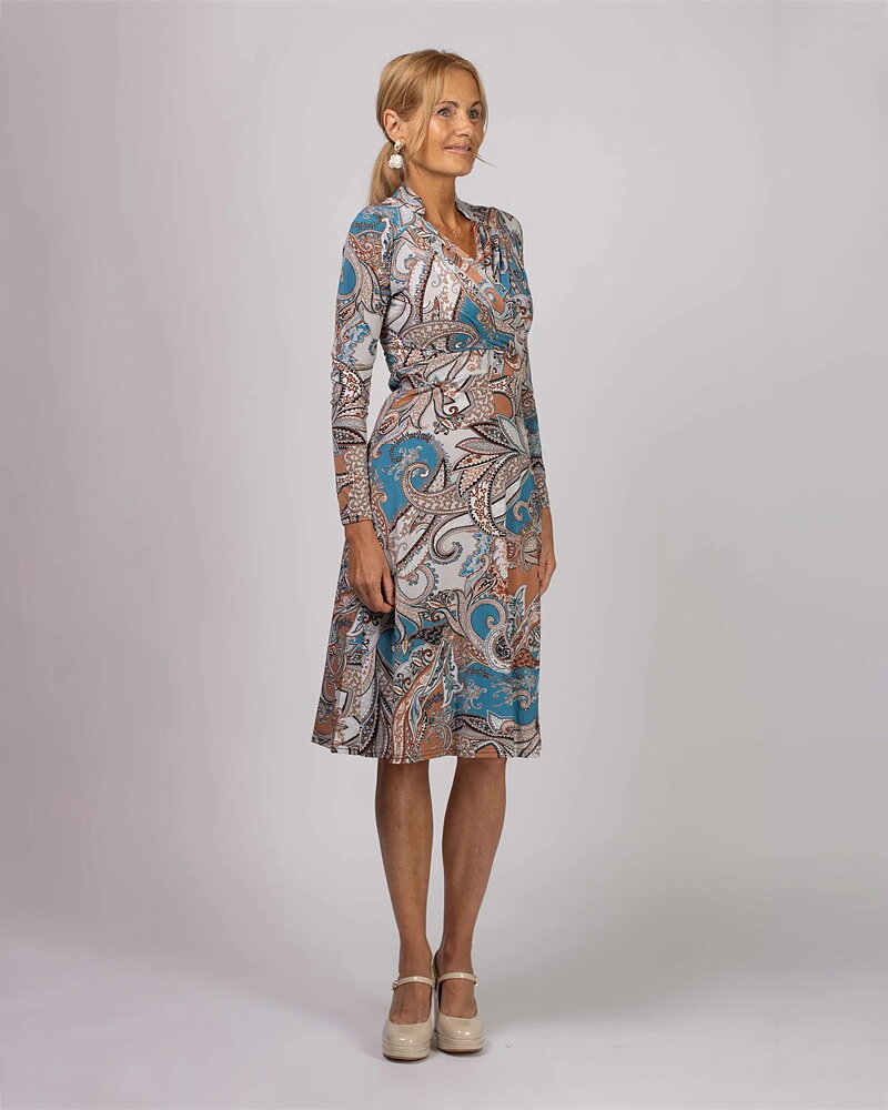 Klänning Pauline turquoise paisley