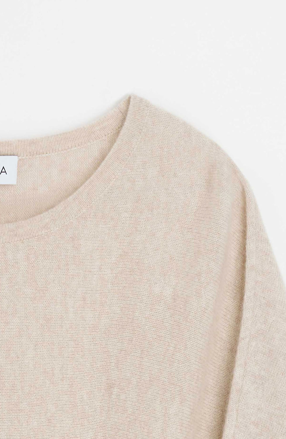Kashmirjumper curved ljusbeige - 2