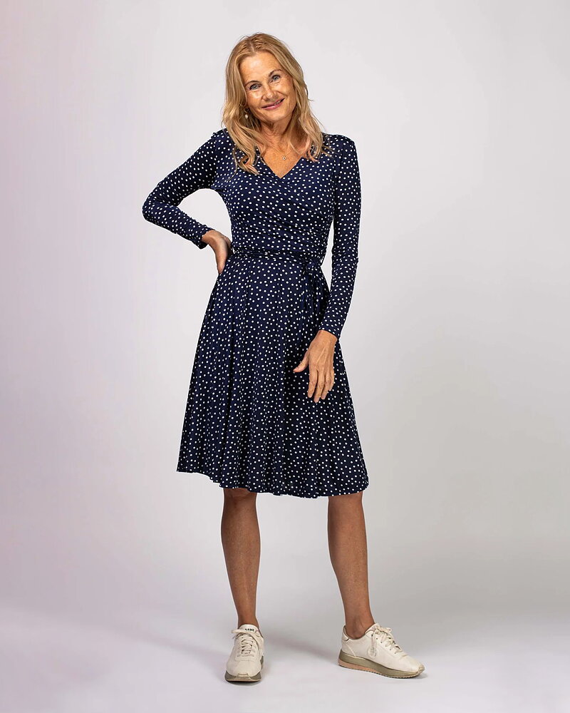 Klänning Marguerite midnight blue dot