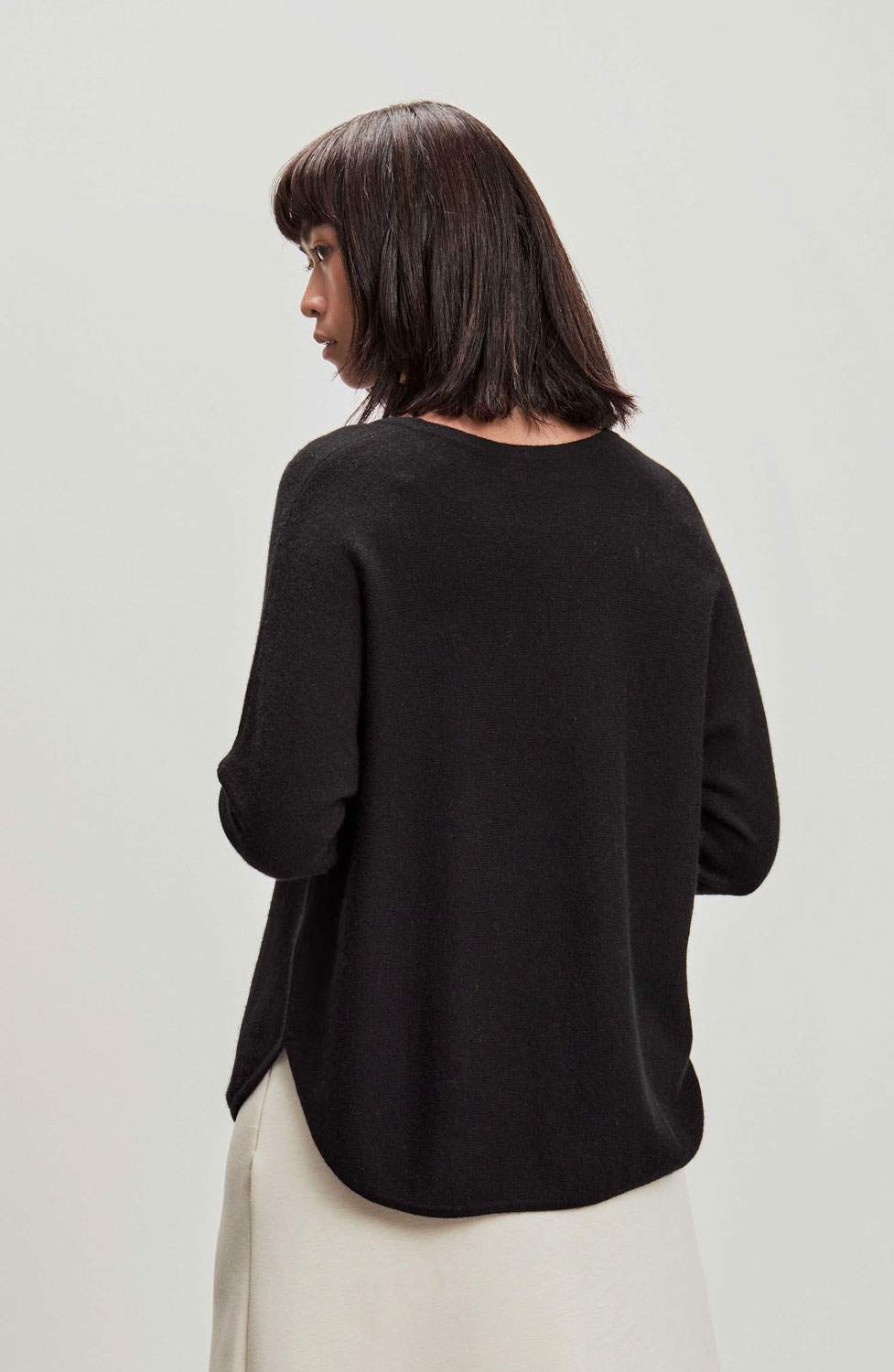 Kashmirjumper curved svart - 3