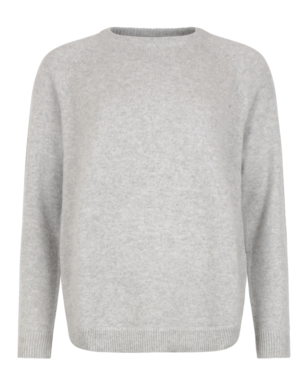 Kashmirjumper raglan curved ljusgrå