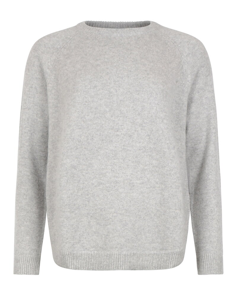 Kashmirjumper raglan curved ljusgrå