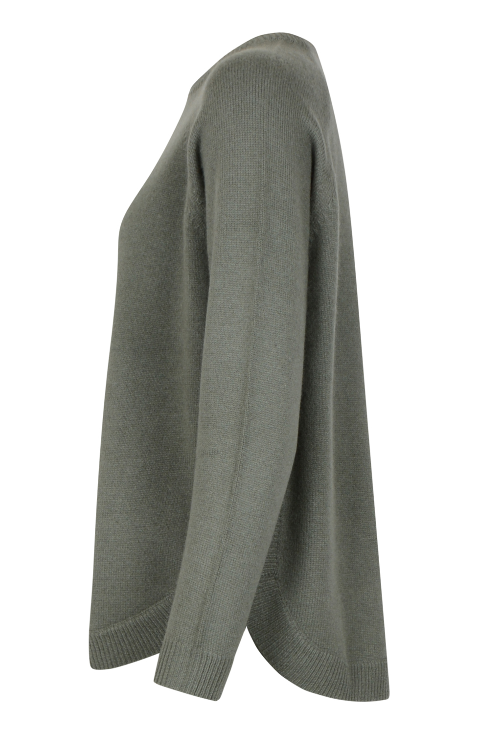 Kashmirjumper raglan curved grön - 2