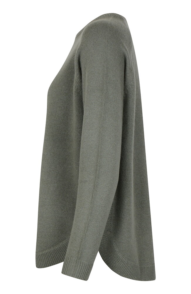 Kashmirjumper raglan curved grön