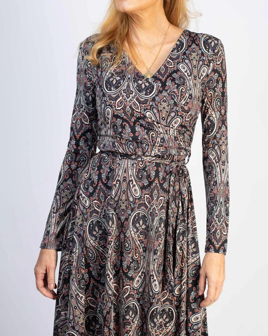 Klänning Marguerite rosa/grå paisley - 3