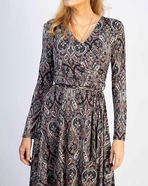 Klänning Marguerite rosa/grå paisley - 3