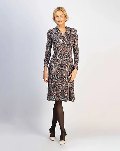 Klänning Pauline rosa/grå paisley