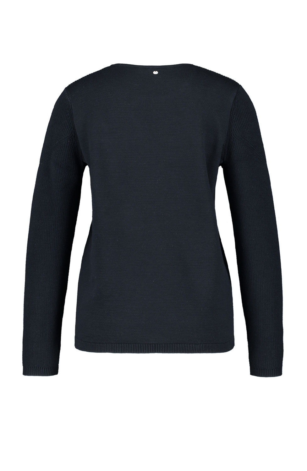 Bomullsjumper rundringad marinblå - 2