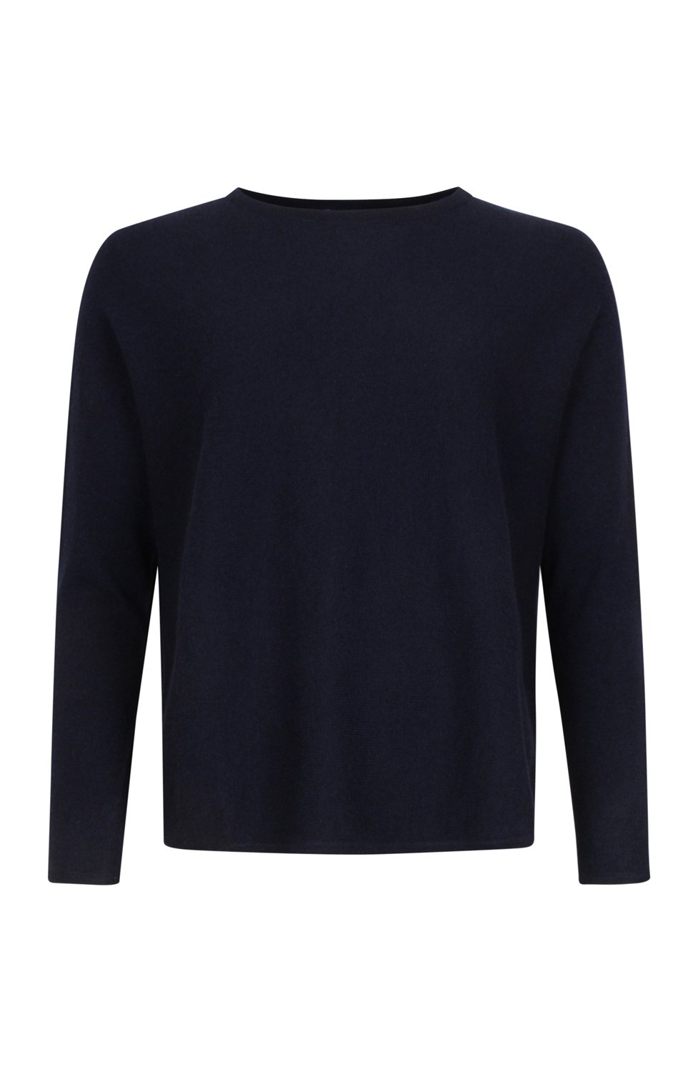 Kashmirjumper curved marinblå