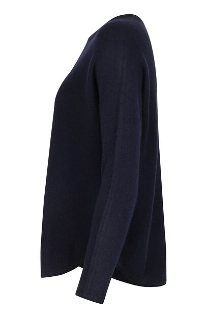 Kashmirjumper curved marinblå - 2