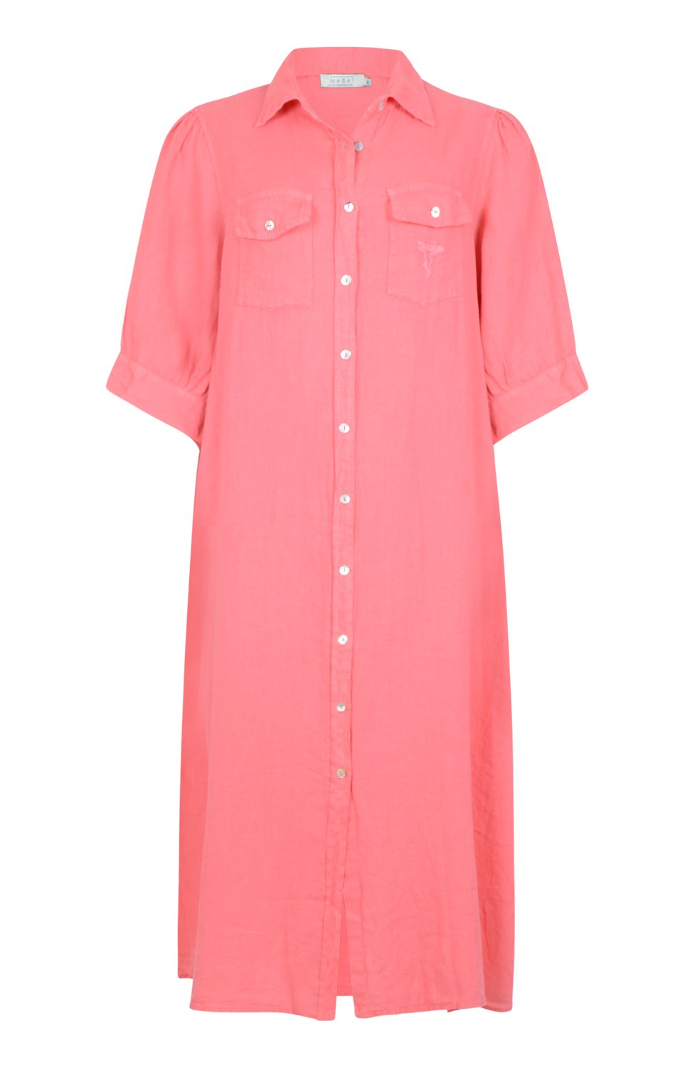Linneklänning Etta blush-rosa