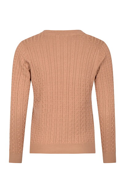 Jumper kabelstickad  cognac - 3