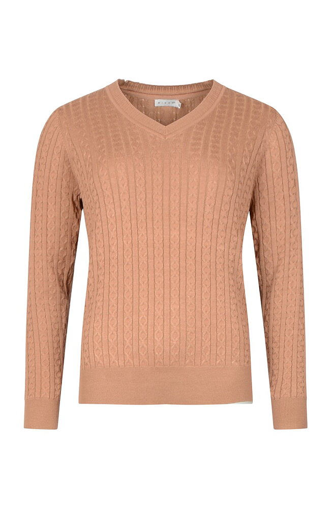 Jumper kabelstickad  cognac