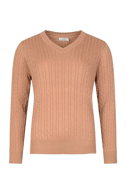 Jumper kabelstickad  cognac