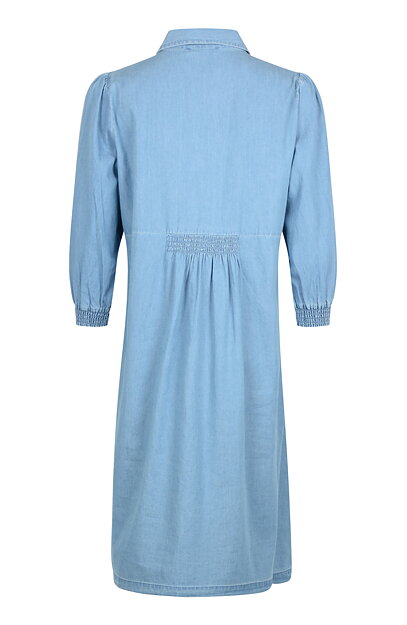 Skjortklänning med smock jeansblå - 3