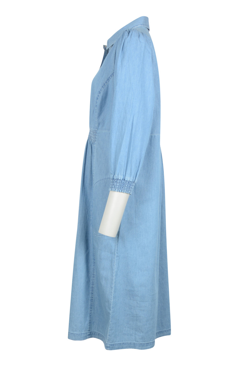 Skjortklänning med smock jeansblå - 2