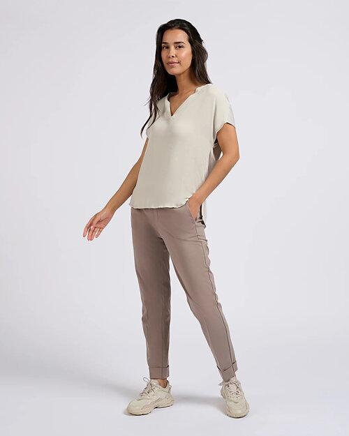 Blus v-ringad holkärm grå-beige - 2